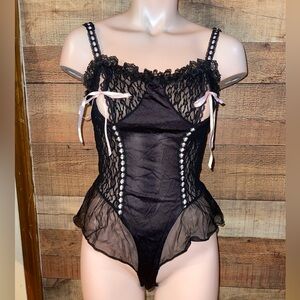 🖤 Vintage Petra Fashions Nylon Lingerie Bodysuit Babydoll